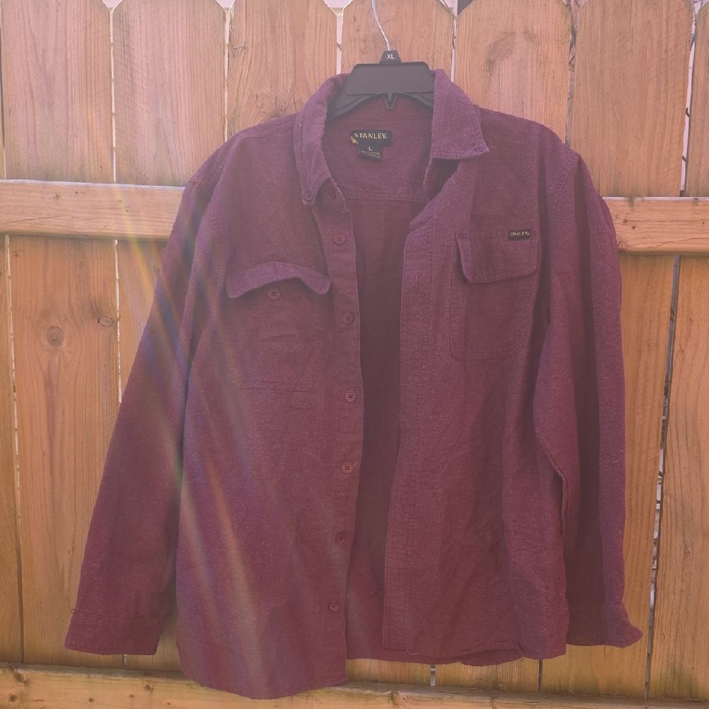 Stanley Maroon Button-Up Shirt Jacket
